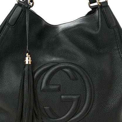 Gucci Pebbled Calfskin Large Soho Shoulder Bag Black 9 of 15