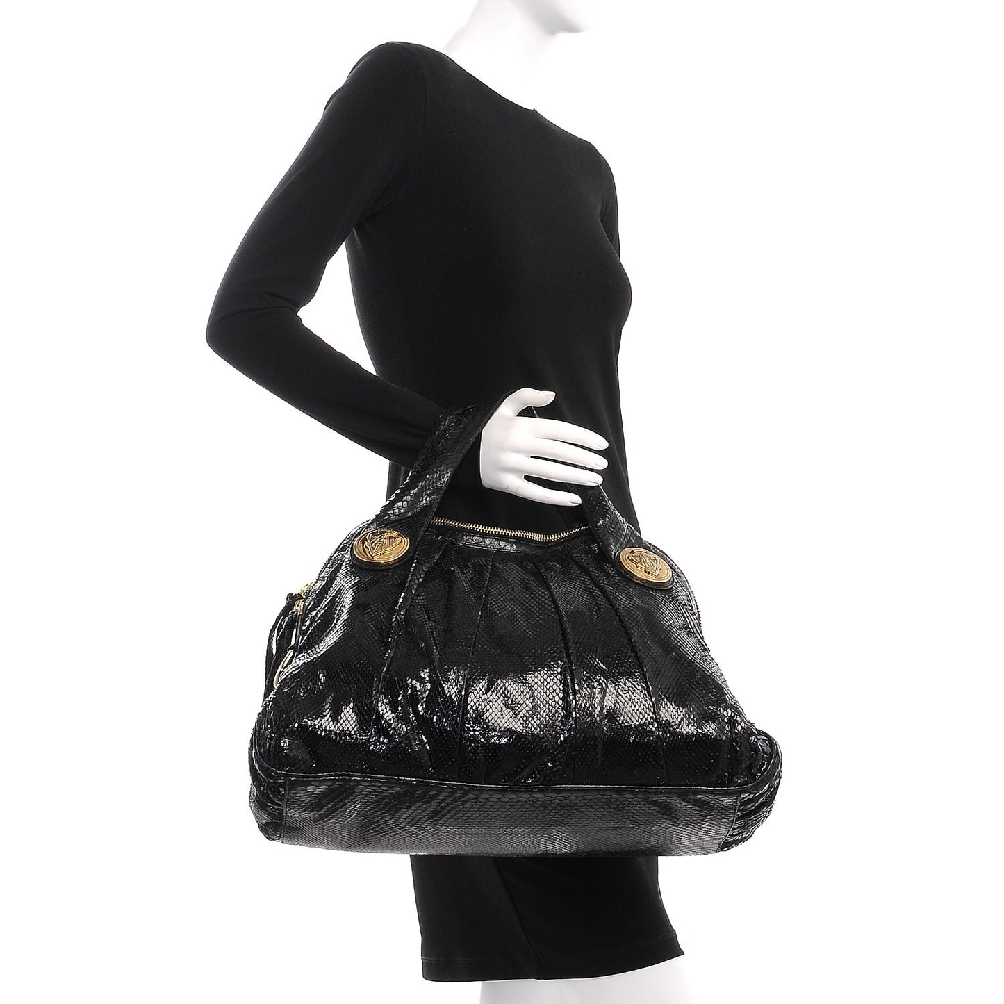 Python Medium Hysteria Top Handle Bag Black