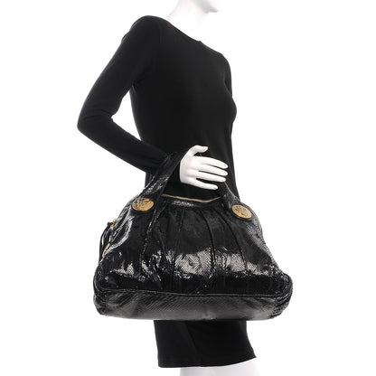 Gucci Python Medium Hysteria Top Handle Bag Black 2 of 7