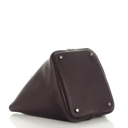 Hermes Taurillon Clemence Picotin 22 MM Raisin 4 of 7