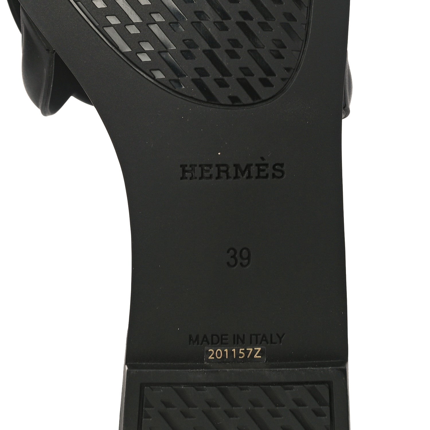 Hermes Rubber Aloha Sandals 39 Black 7 of 9