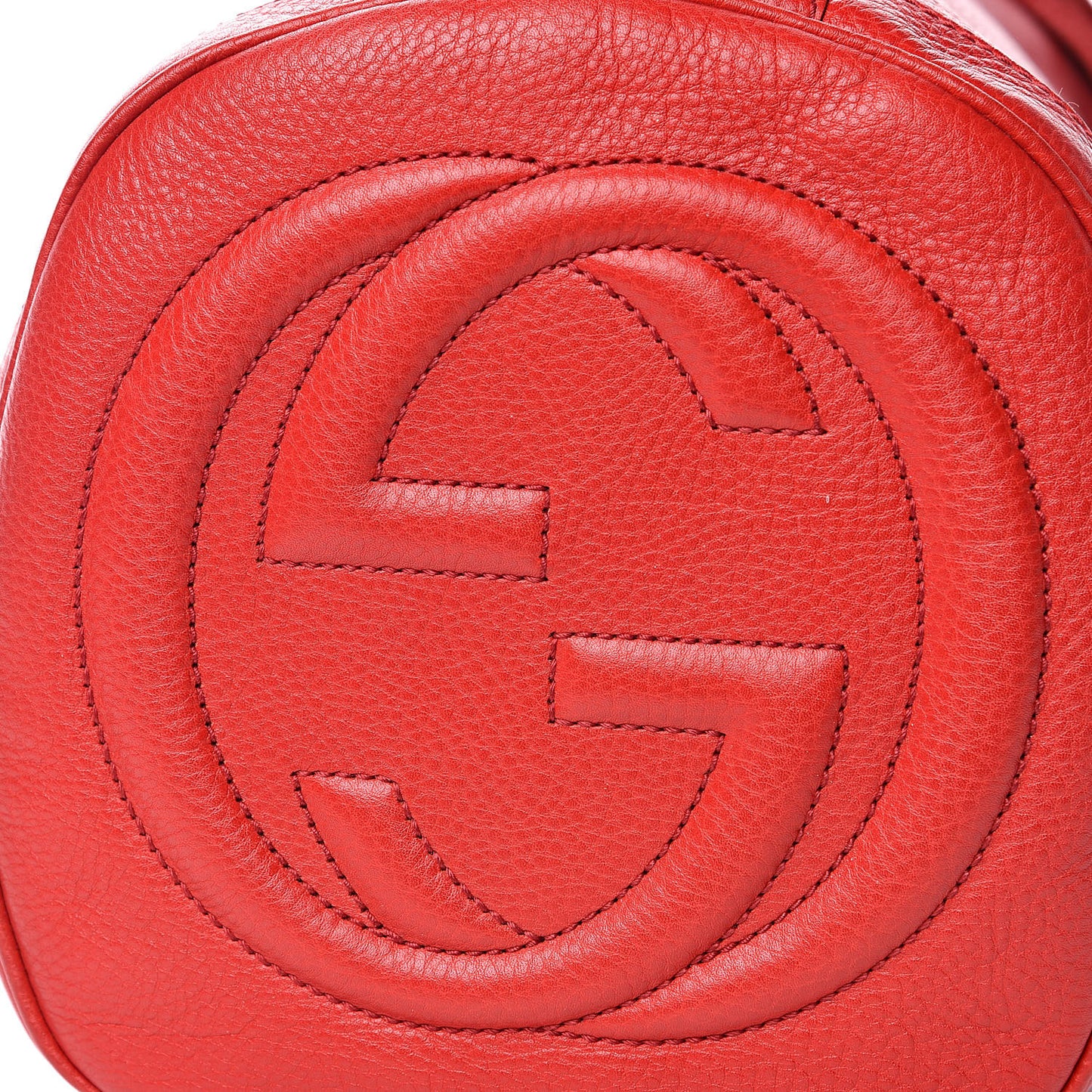 Pebbled Calfskin Medium Soho Boston Red