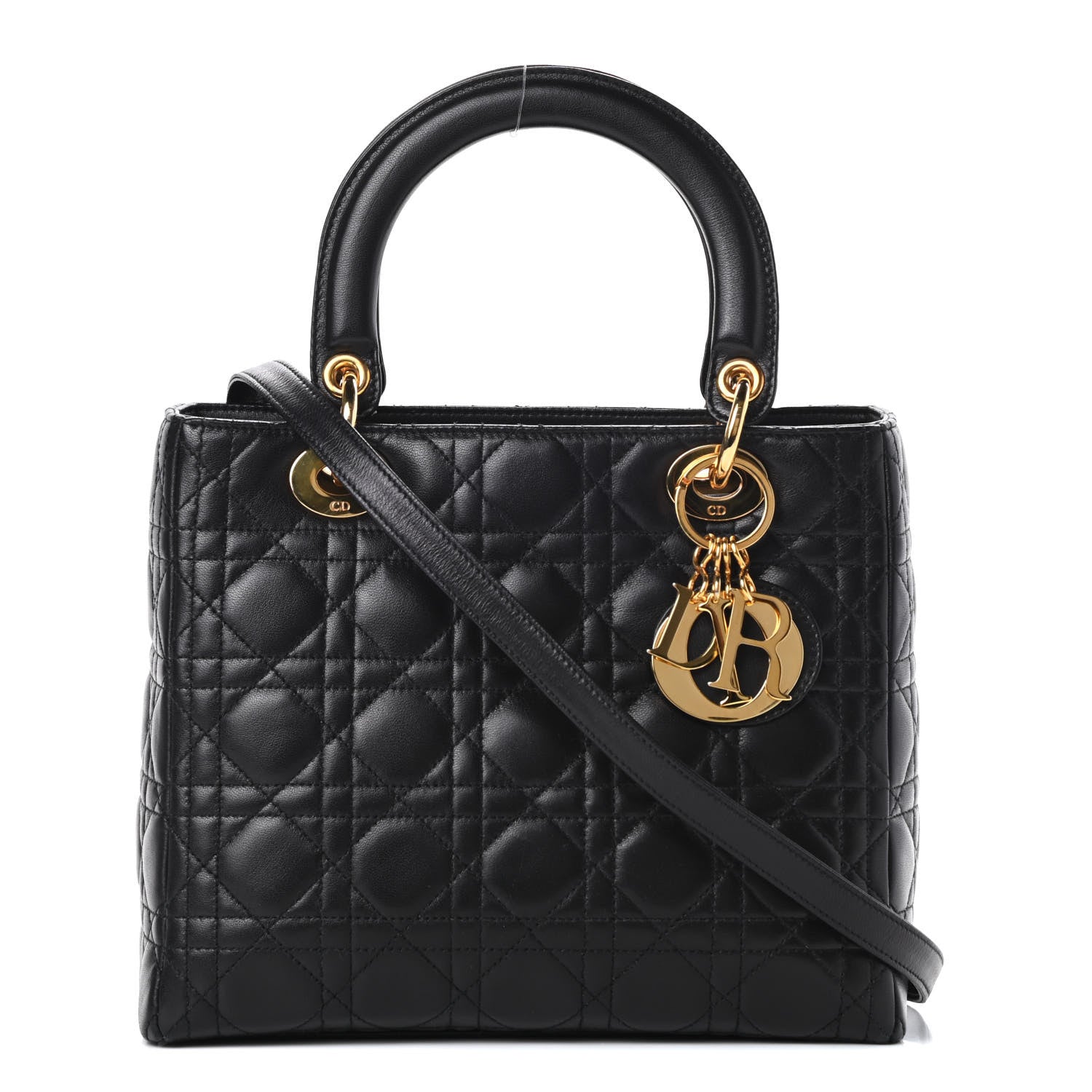 Christian Dior Lambskin Cannage Medium Lady Dior Black 1 of 15
