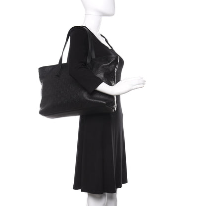 Gucci Guccissima Medium Zippered Shopping Tote Black 2 of 9