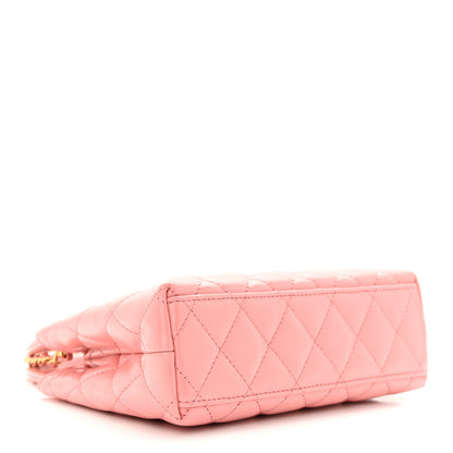 Chanel Shiny Aged Calfskin Quilted Nano Kelly Shopper Coral Pink 4 of 11