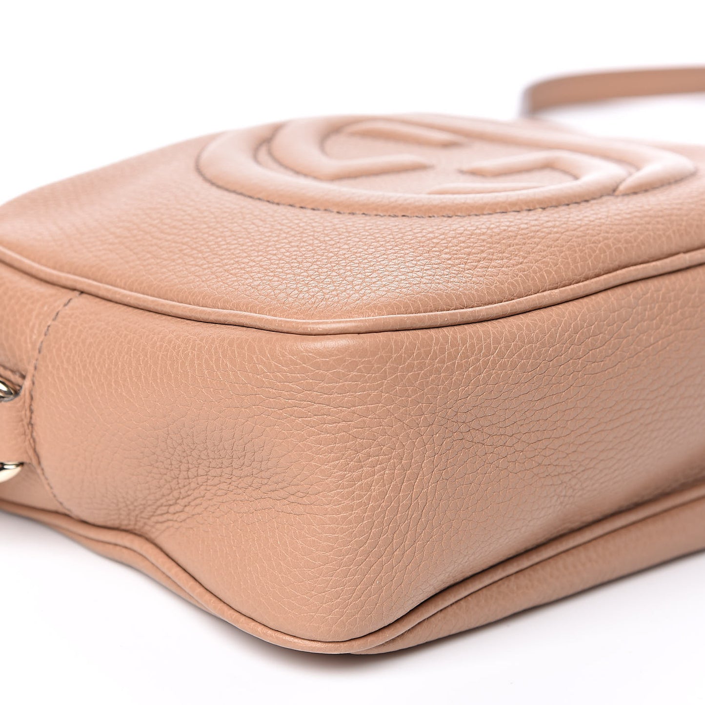 Pebbled Calfskin Small Soho Disco Bag Rose Beige