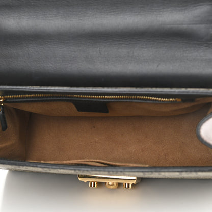 Gucci GG Supreme Monogram Calfskin Medium Padlock Shoulder Bag Beige Black Cuir 5 of 12