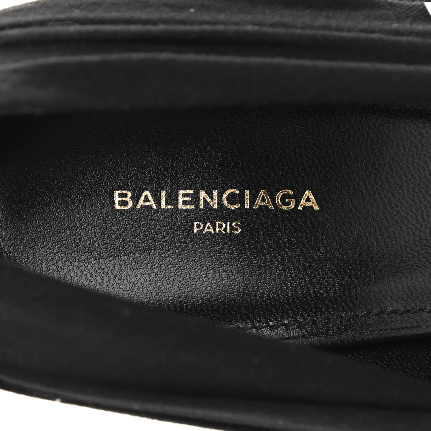 Balenciaga Jersey Crepe Political Campaign Logo Knife 115 Pointed Pumps 39.5 Black White Rouge 7 of 10