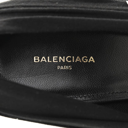 Balenciaga Jersey Crepe Political Campaign Logo Knife 115 Pointed Pumps 39.5 Black White Rouge 7 of 10