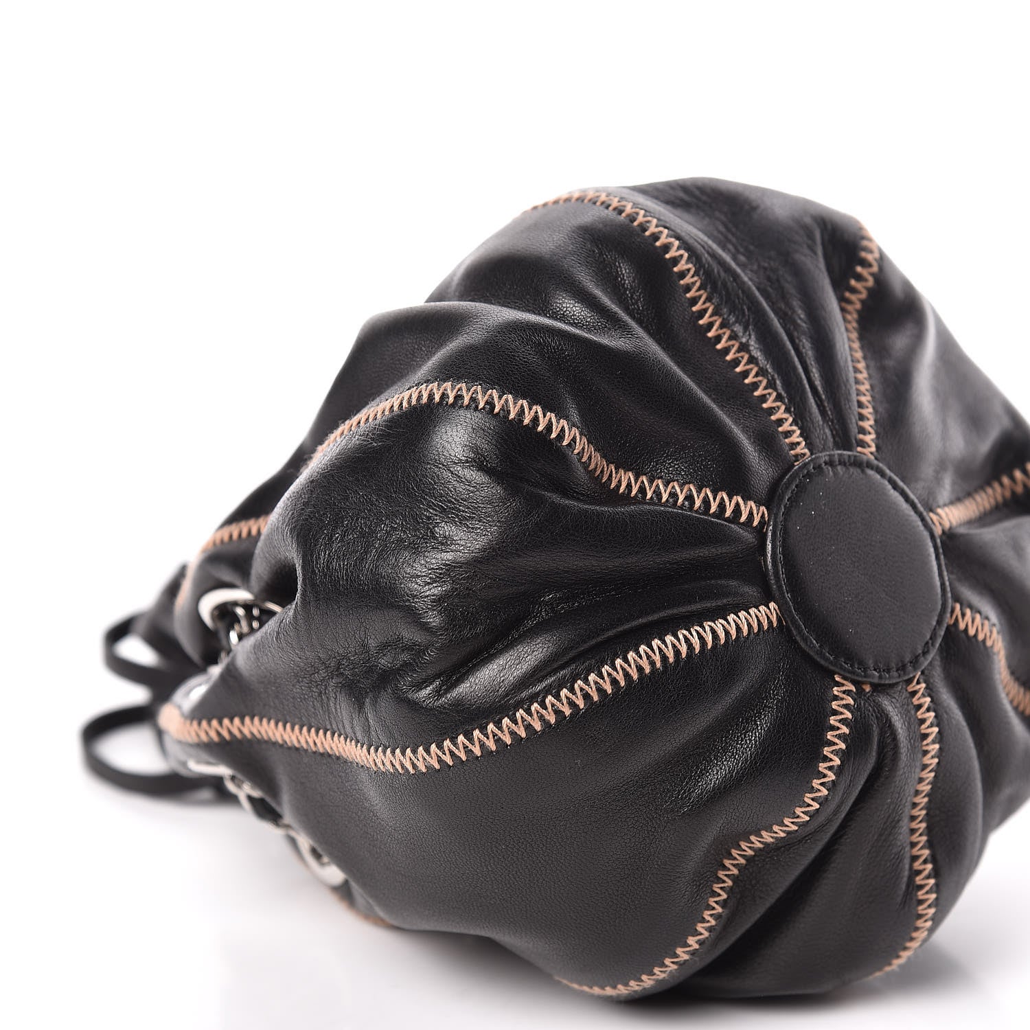 Chanel Lambskin Satin Mini Drawstring Tassel Shoulder Bag Black 8 of 9