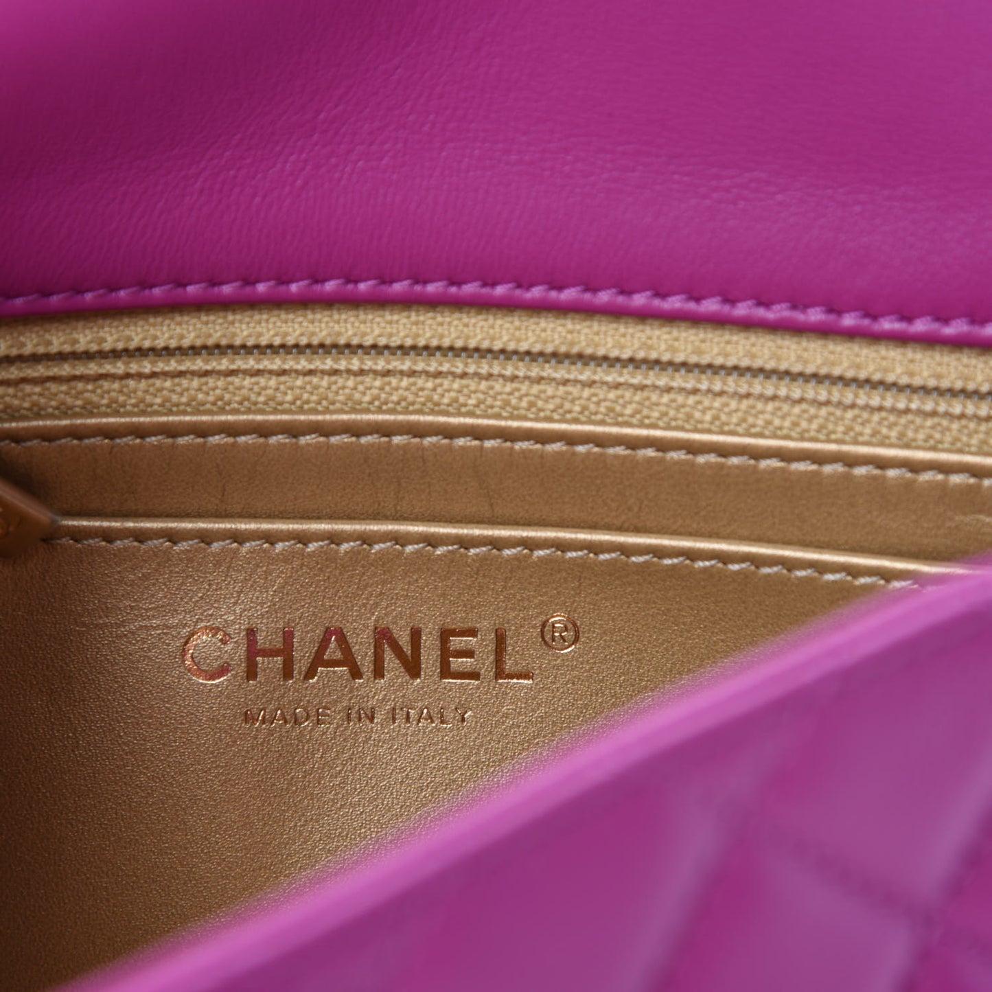 Lambskin Quilted Mini Pearl Crush Flap Purple