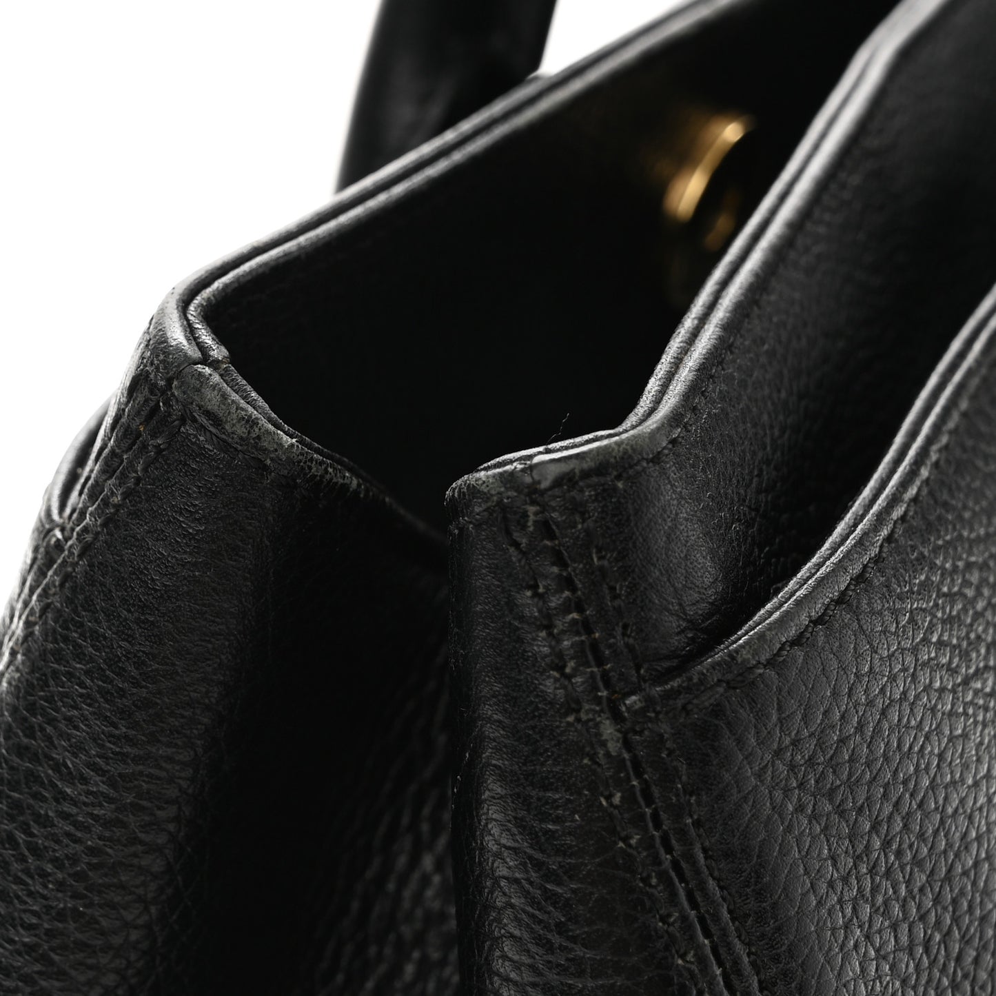 Calfskin Cerf Executive Shopper Tote Black