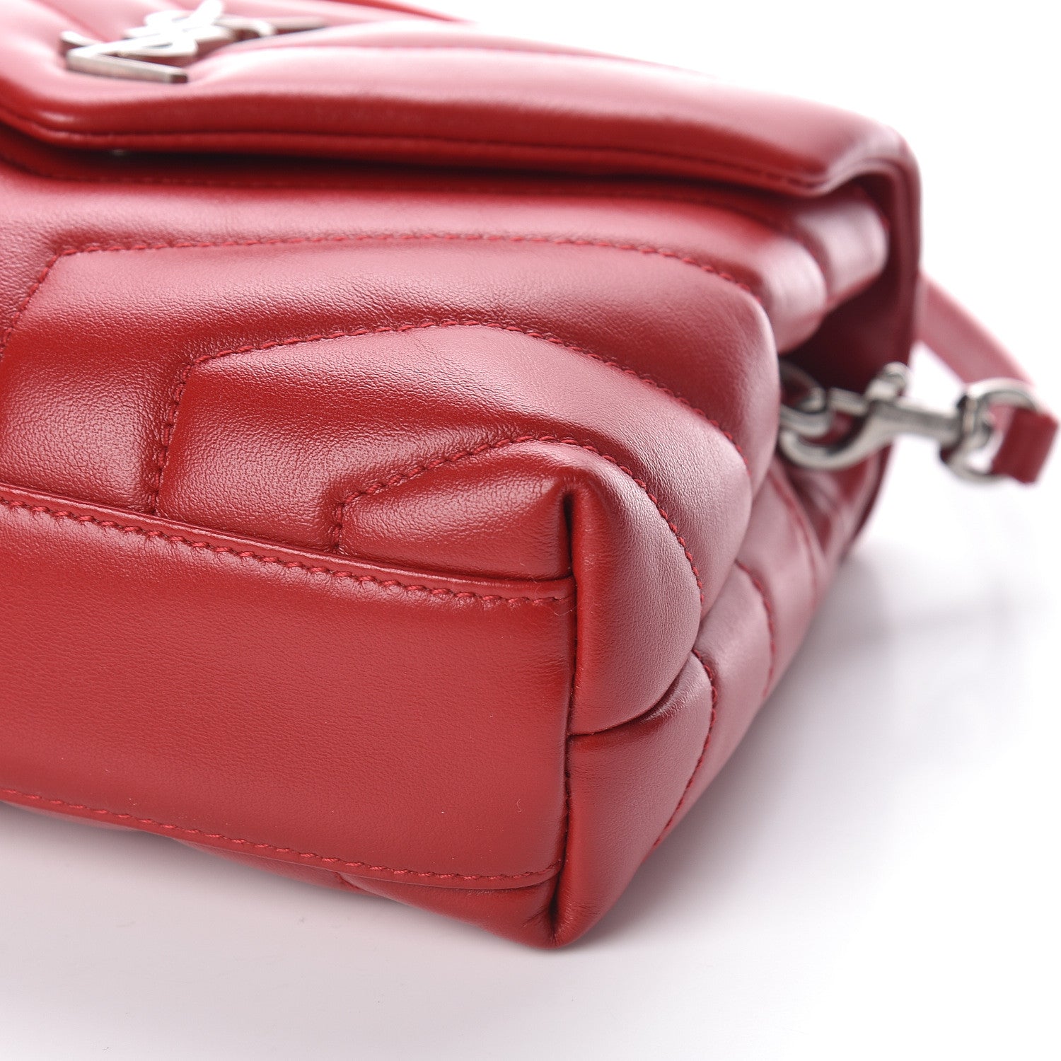 Saint Laurent Calfskin Y Quilted Monogram Toy Loulou Crossbody Bag Rouge Eros 9 of 10