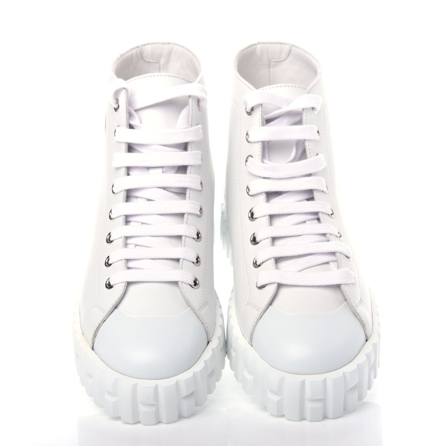 Calfskin Womens Climb Sneakers 37 White