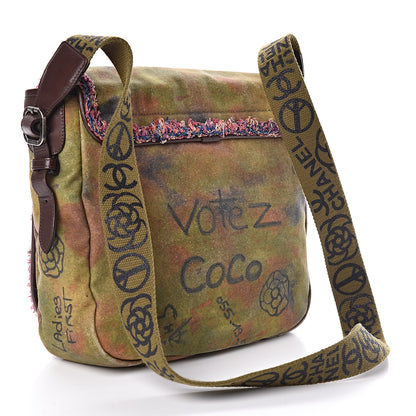Chanel Washed Toile Graffiti On The Pavements Messenger Khaki Multicolor 3 of 11