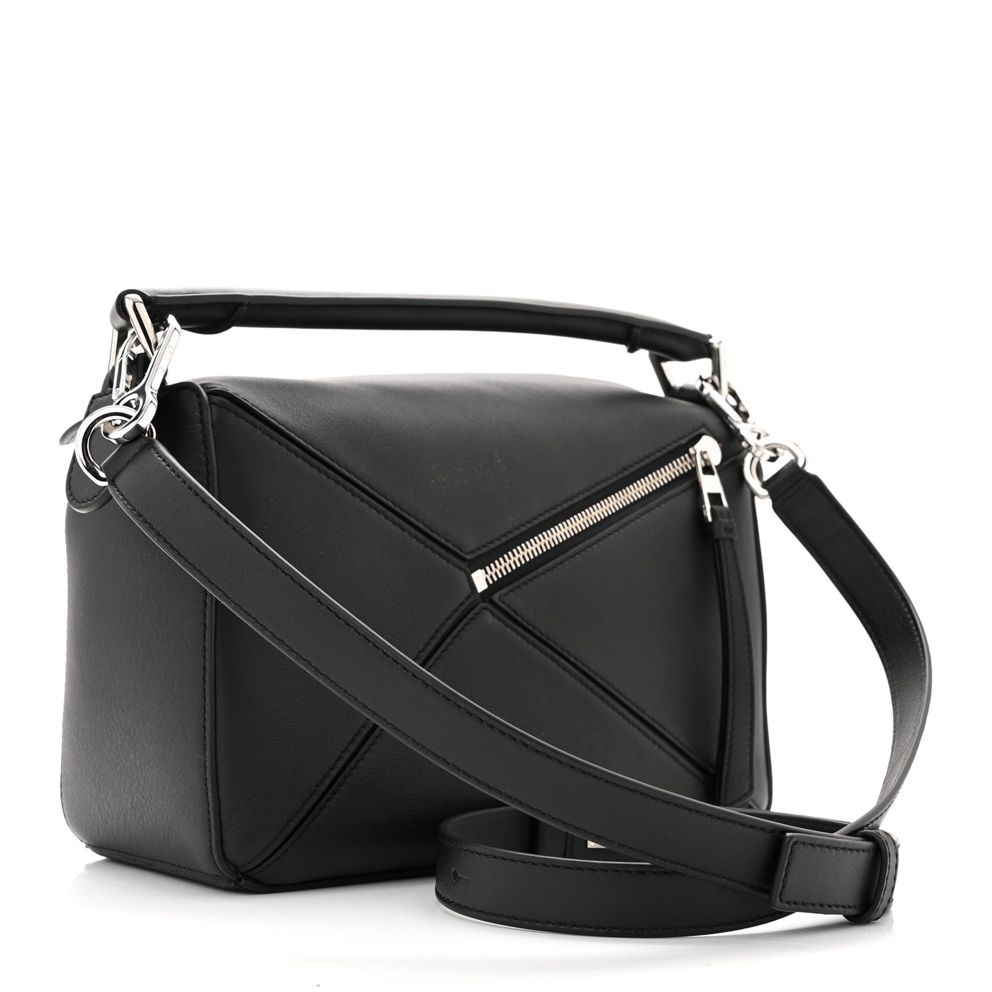 Calfskin Small Puzzle Bag Black