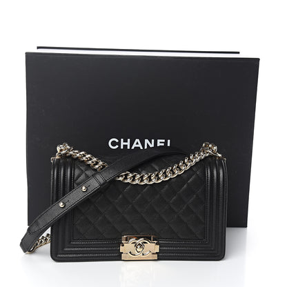 Chanel Caviar Quilted Medium Boy Flap Black 11 of 11