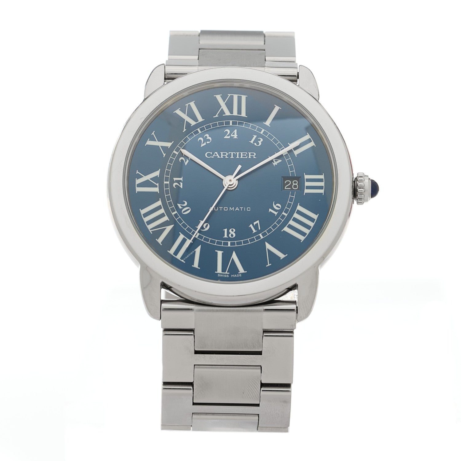 Cartier Stainless Steel 42mm Ronde Solo Automatic Watch Blue 1 of 4