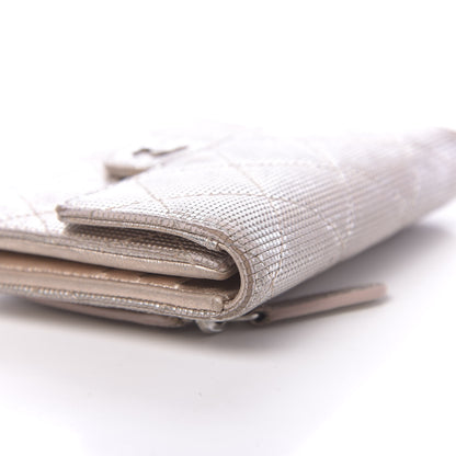 Chanel Metallic Calfskin Pixel Effect Quilted Compact Flap Wallet Gold 10 of 16