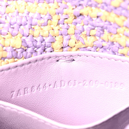 Fendi Raffia Vitello Seta FF Woven Nano Baguette Charm Anemone Natural 6 of 8