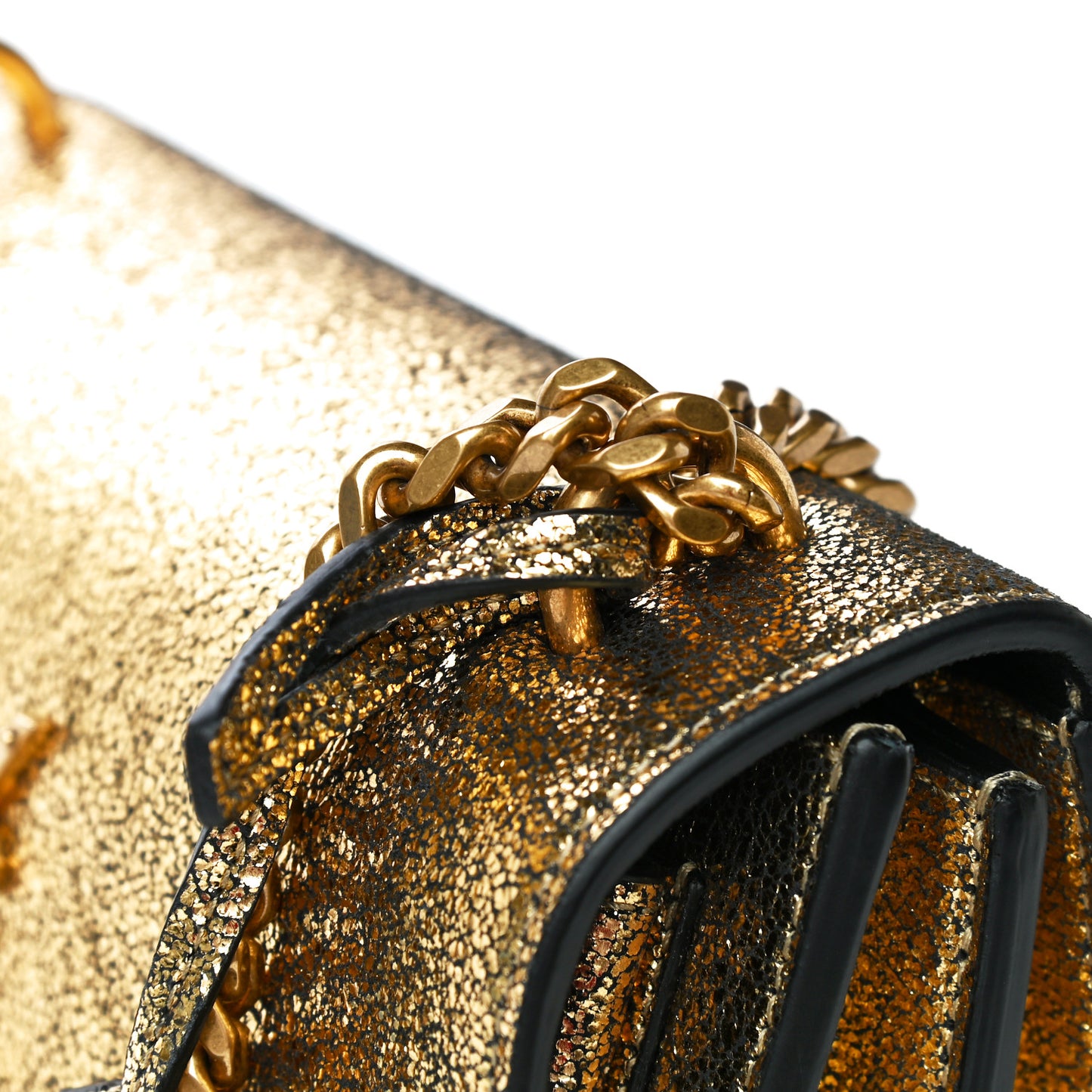 Metallic Sparkle Calfskin Small Monogram Sunset Gold