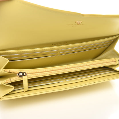 Chanel Caviar Quilted Filigree Flap Wallet Yellow 5 of 10