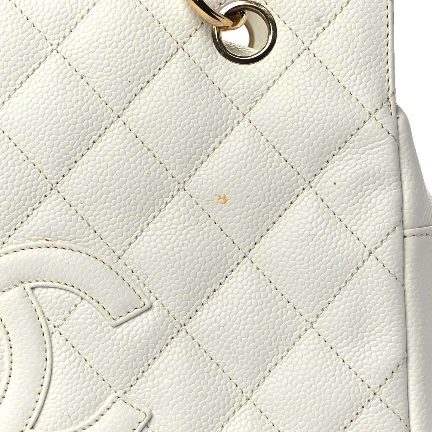 Caviar Quilted Petit Timeless Tote PTT White