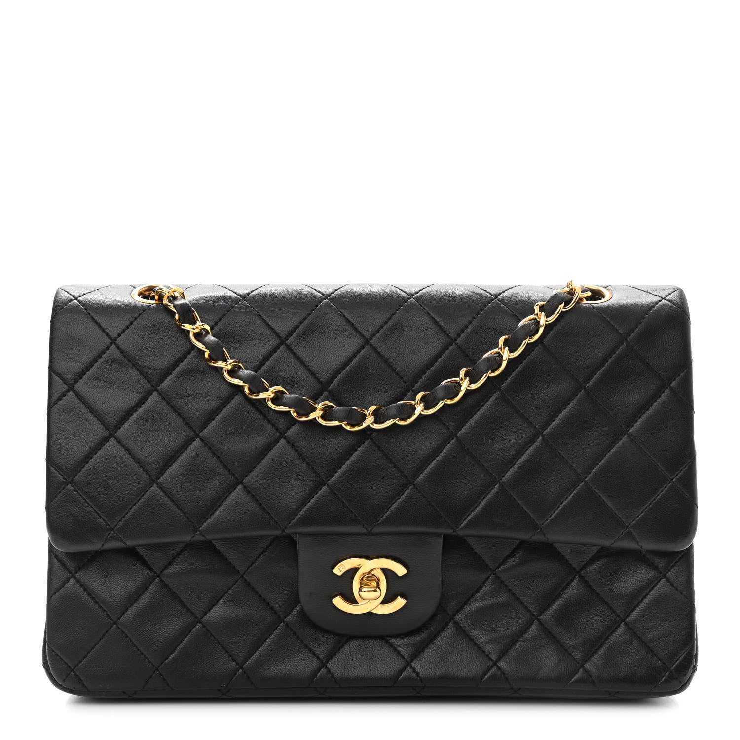 Chanel Lambskin Quilted Medium Double Flap Black 1 of 12