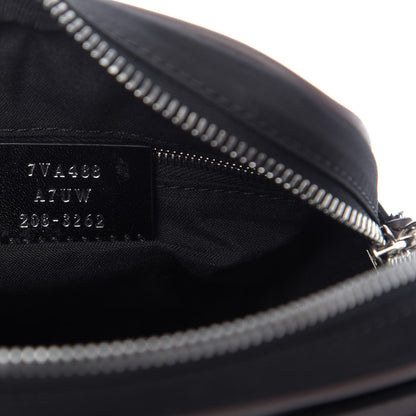 Fendi Nylon Fabric Jacquard Chamois FF 1974 Medium Crossbody Messenger Black Nuvola 9 of 9