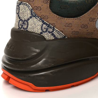 Gucci GG Supreme Monogram Mix Monogram Mens Rhyton Sneakers 10.5 Bordeaux Beige Ebony 8 of 9