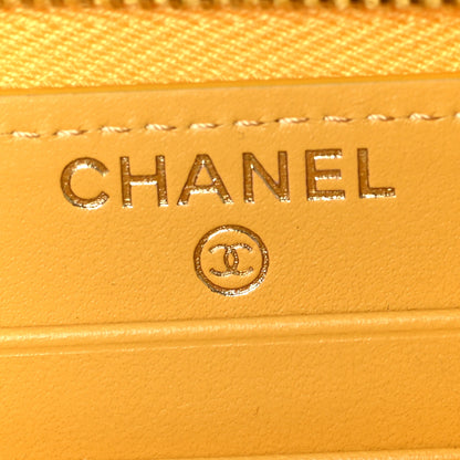 Chanel Caviar Quilted Medium Zip Around Wallet Yellow 6 of 9