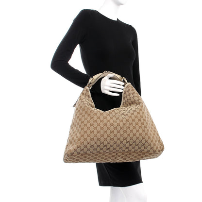 Gucci Monogram Large Horsebit Chain Hobo Off White 2 of 16
