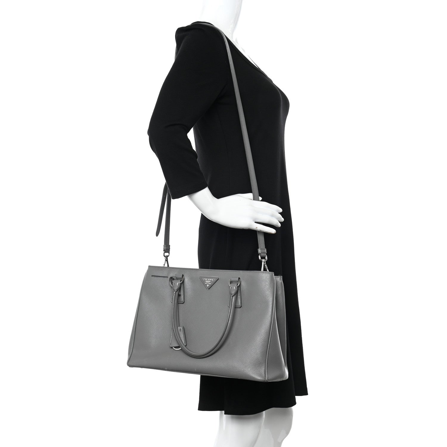 Prada Saffiano Medium Galleria Double Zip Tote Marmo 2 of 17