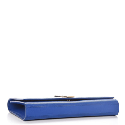 Saint Laurent Grain De Poudre Classic Monogram Cassandre Clutch Royal Blue 4 of 7
