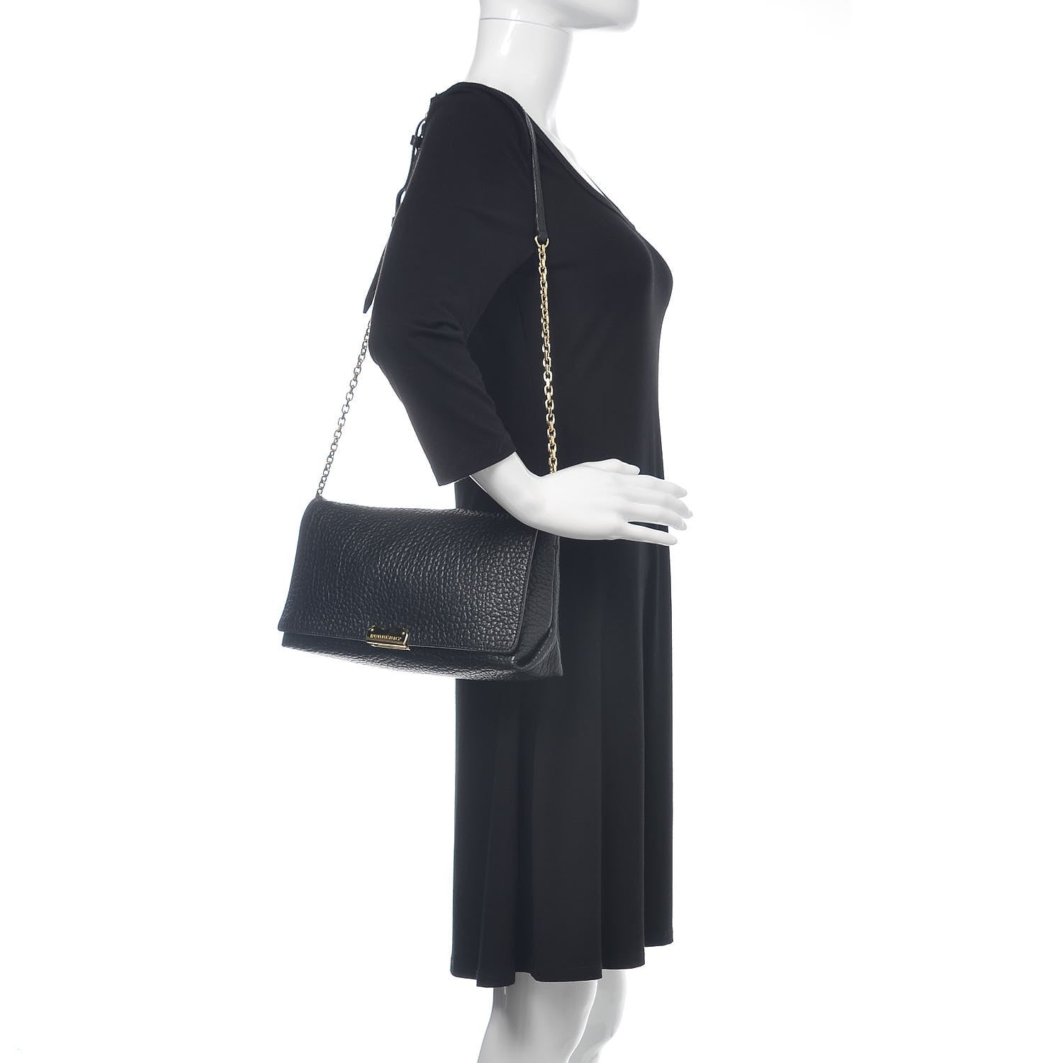 Burberry Signature Grain Medium Mildenhall Crossbody Bag Blue Carbon 2 of 16