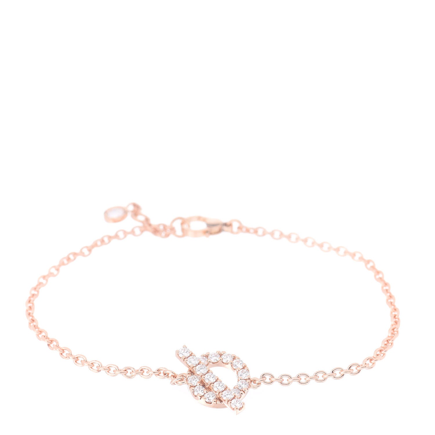 Hermes 18K Rose Gold Diamond Finesse Bracelet ST 1 of 5
