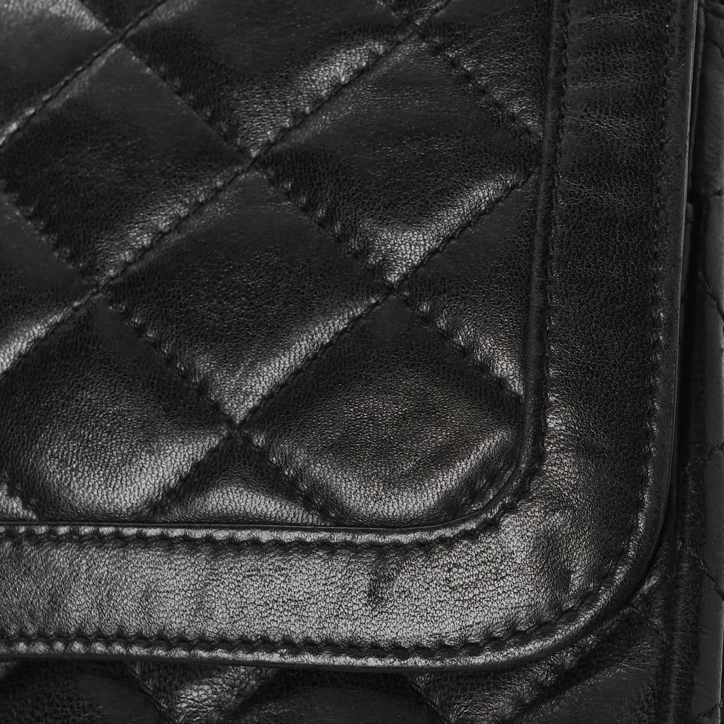 Lambskin Quilted Medium Double Flap Bag Black
