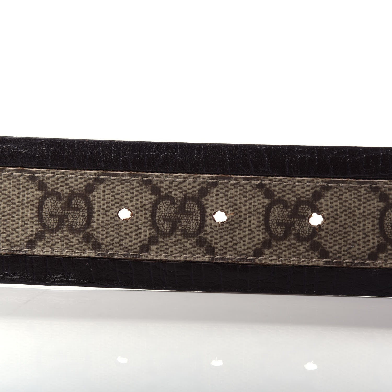 Gucci GG Supreme Monogram Niagara Lux Calfskin Interlocking G 40mm Belt 95 38 Beige Ebony Cocoa 3 of 7