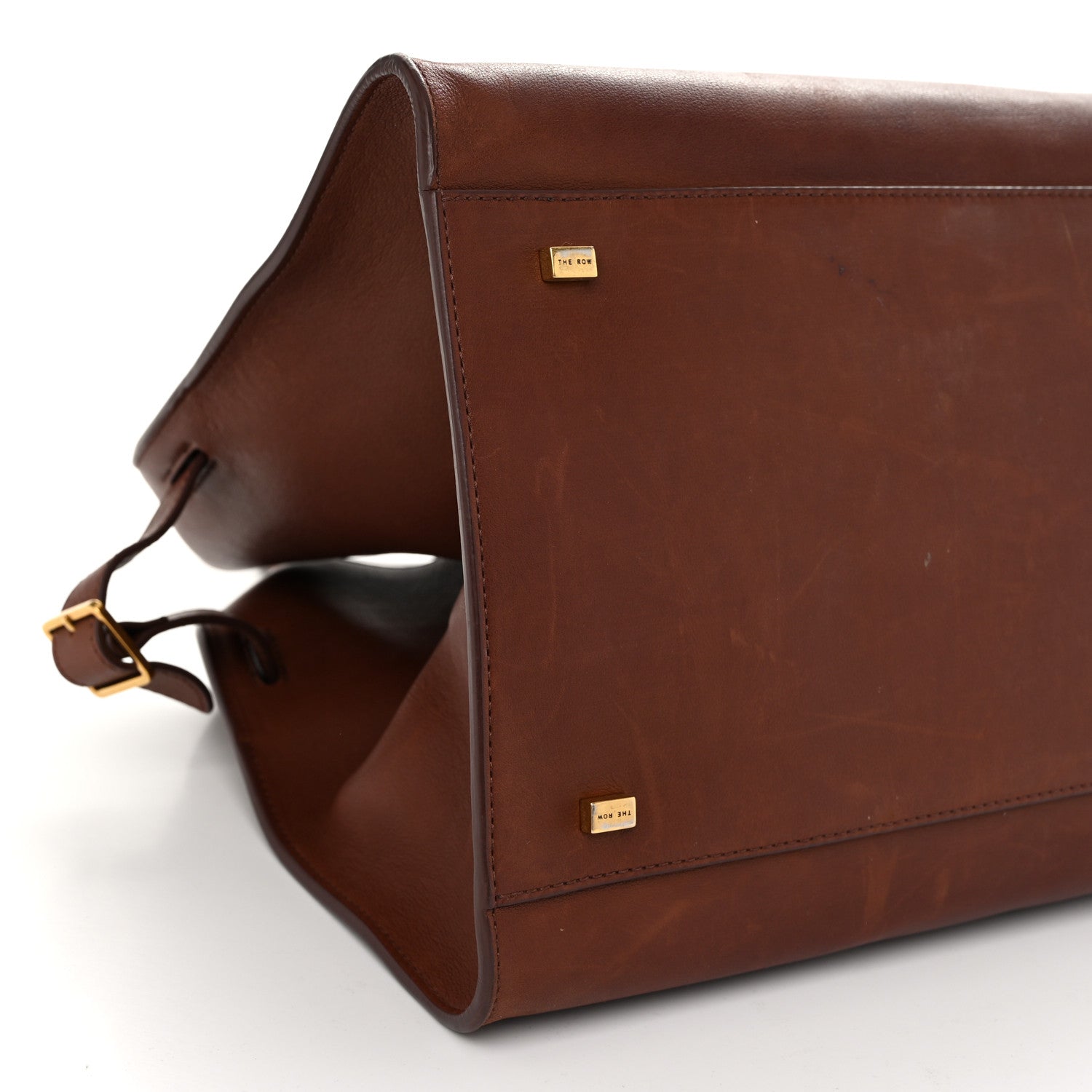 The Row Polished Saddle Calfskin Soft Margaux 15 New Burgundy 8 of 11