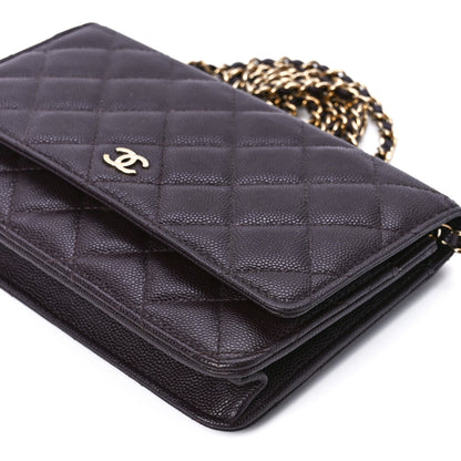 Chanel Caviar Quilted Wallet on Chain WOC Dark Brown 12 of 13
