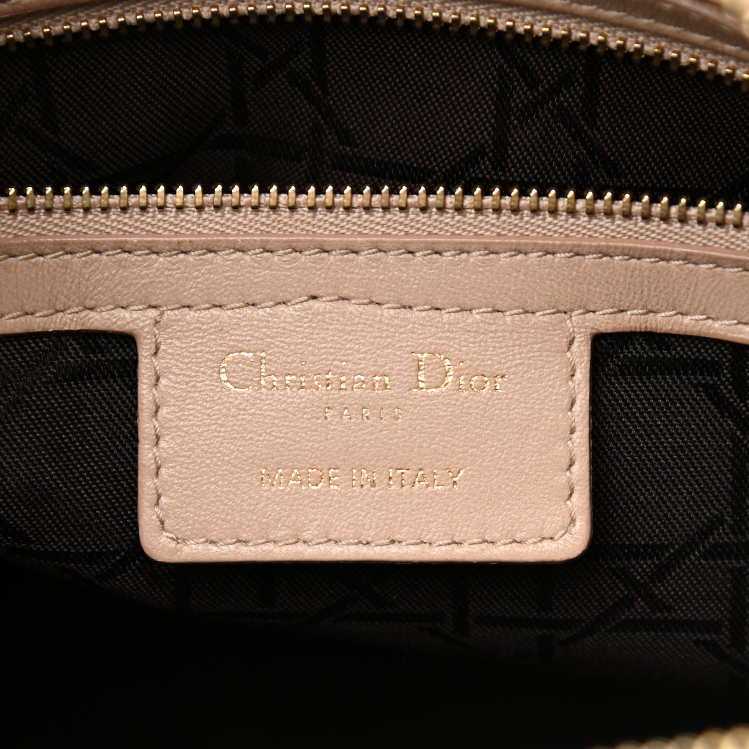 Christian Dior Lambskin Cannage Large Lady Dior Beige 6 of 15