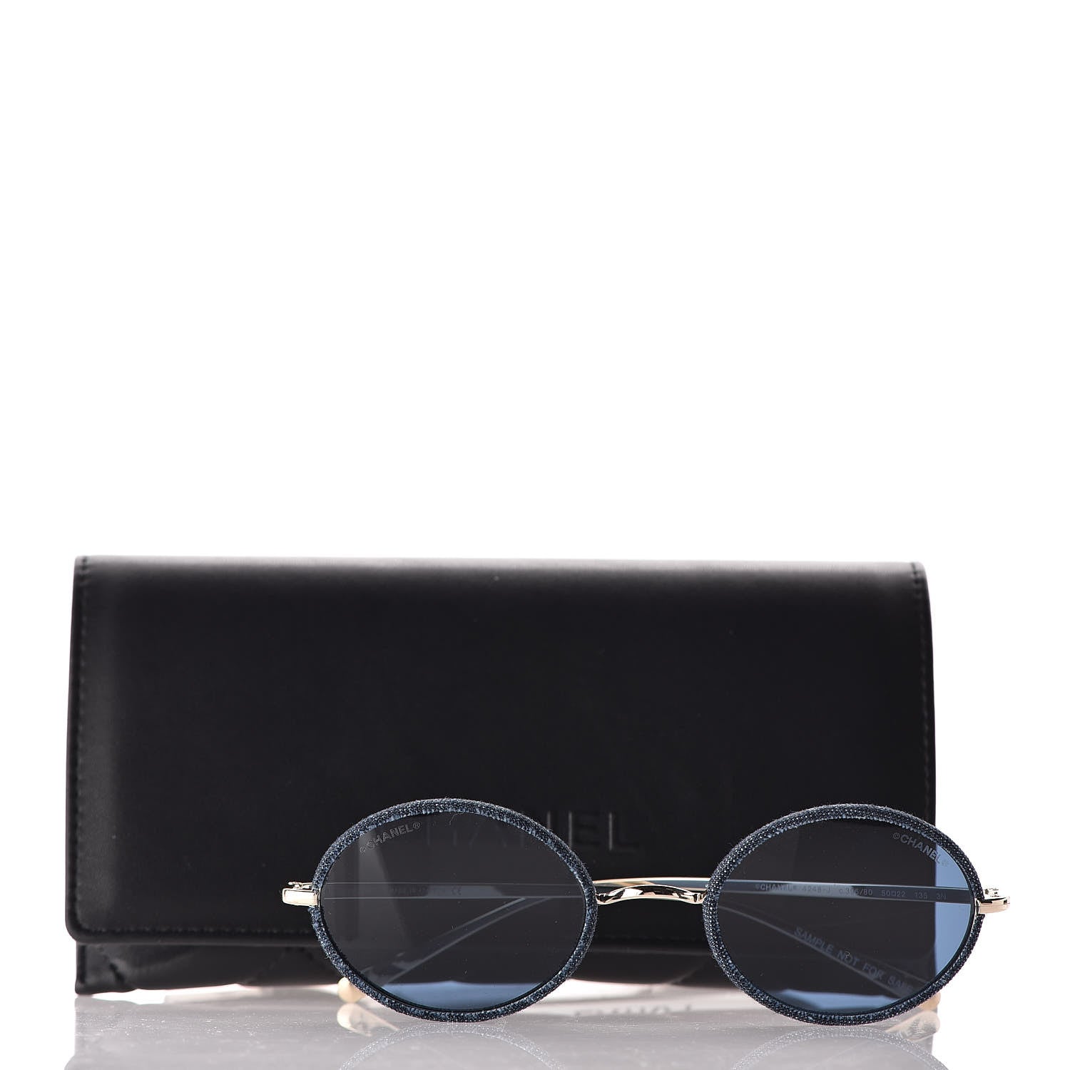 Chanel Metal Denim Oval Sunglasses 4248-J Gold Dark Blue 9 of 9