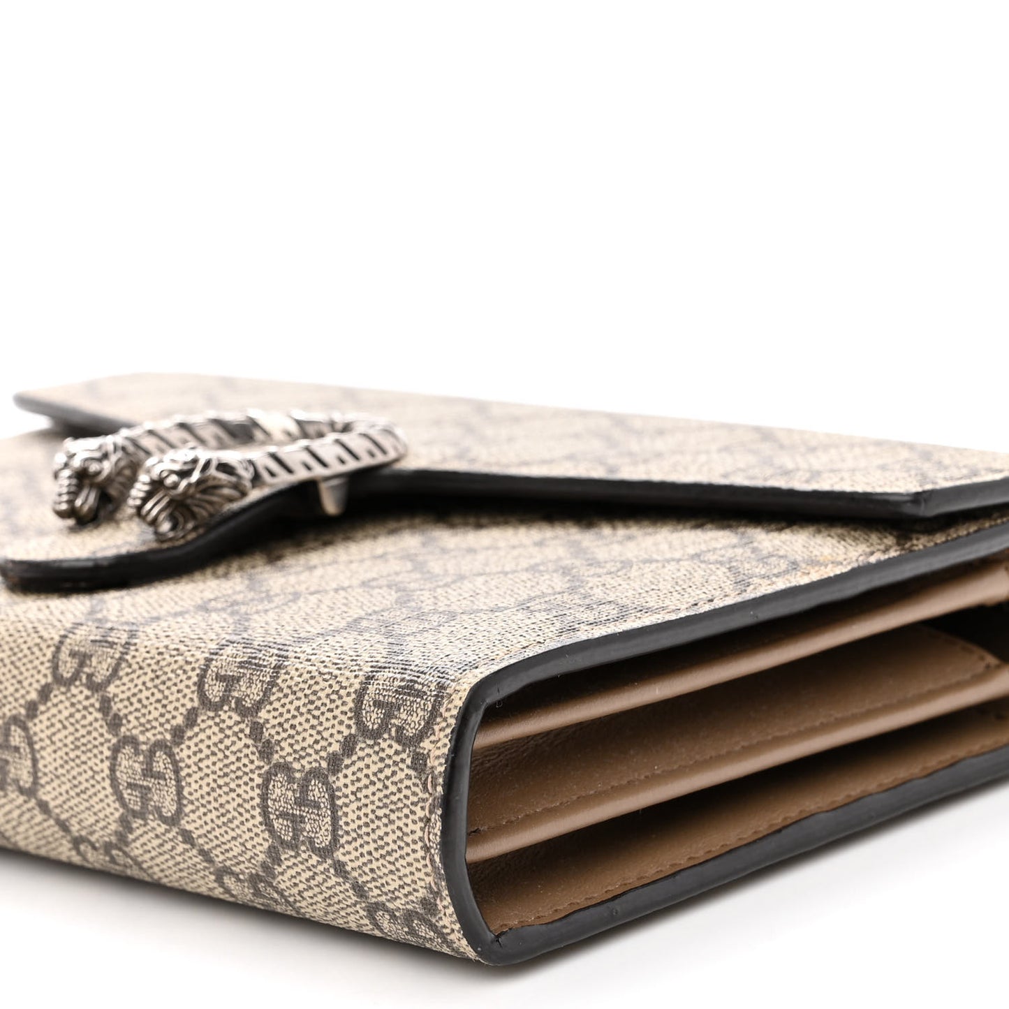 GG Supreme Monogram Mini Dionysus Chain Wallet Beige Taupe