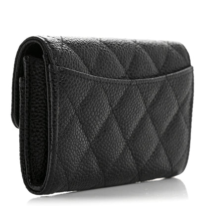 Chanel Caviar Quilted Flap Card Holder Wallet Black 3 of 9