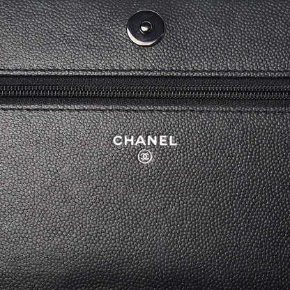 Chanel Caviar Quilted Boy Wallet On Chain WOC So Black 6 of 13