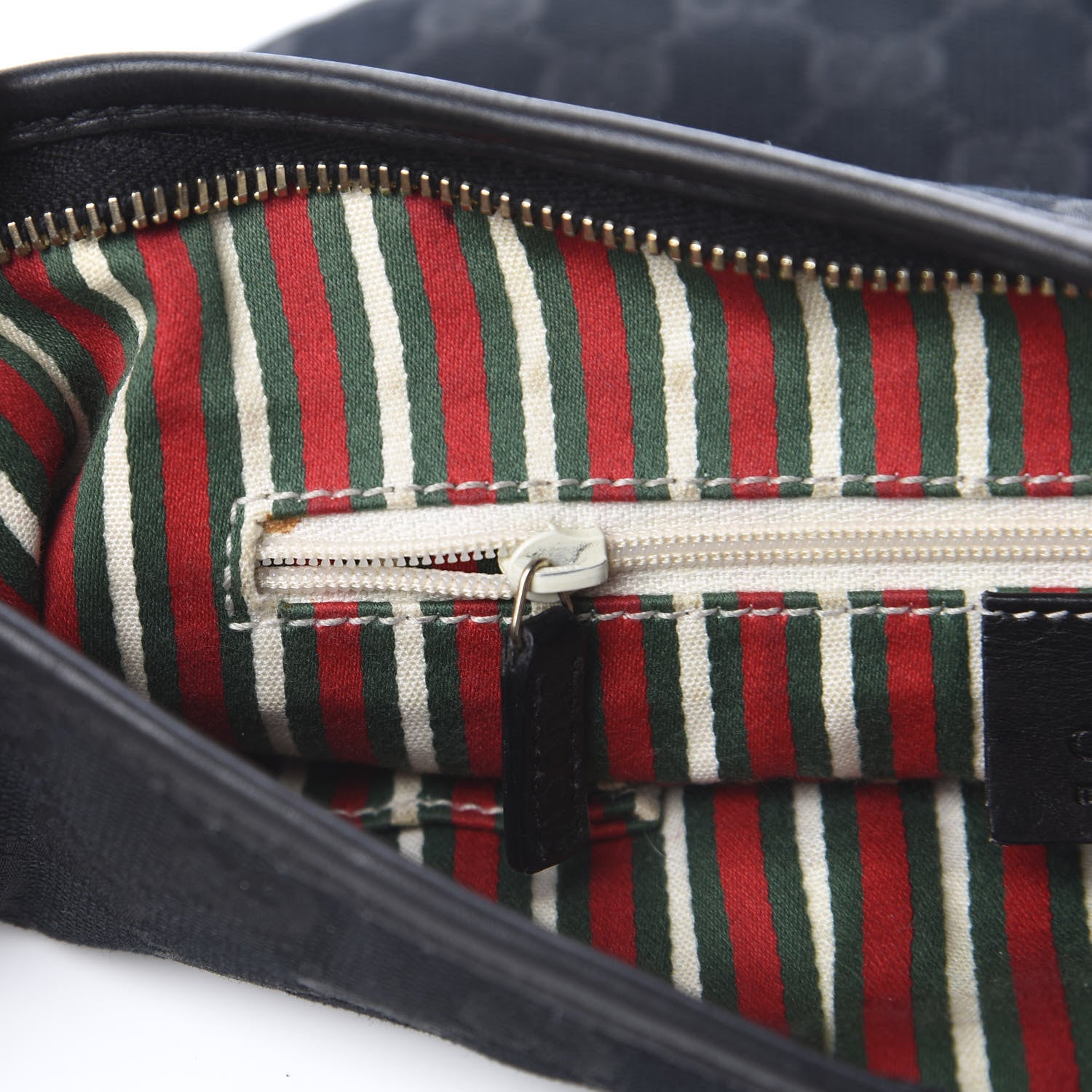 Gucci Monogram Medium New Britt Half Moon Hobo Black 12 of 20