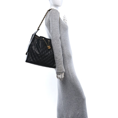Chanel Caviar Quilted Medium Chanel 25 Handbag Black 2 of 12