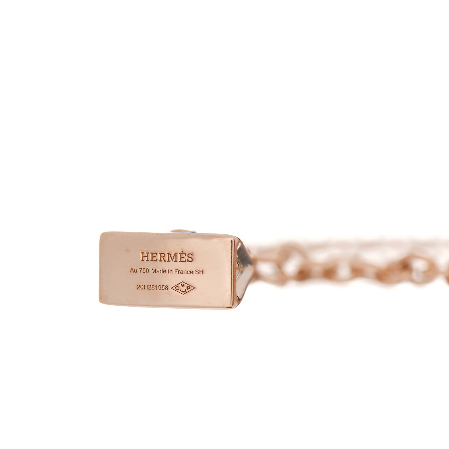 Hermes 18K Rose Gold Diamond Birkin Bracelet SH 4 of 5