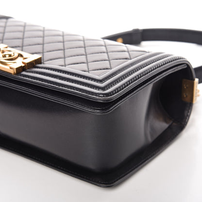 Chanel Lambskin Quilted Medium Boy Flap Pearly Black 6 of 15