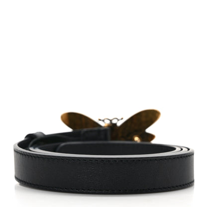 Gucci Calfskin Queen Margaret Bee Belt 80 32 Black 2 of 4